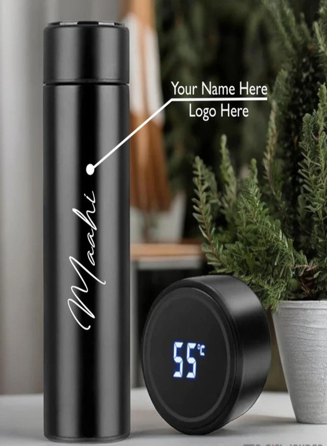 The Customised Gift's Your Name Printed Stainless Steel Bottle Vacuum Insulated Flask Permanent Printing with Tea Filter Leakproof Bottle Personalized Gift Set, 500ml - Image 3